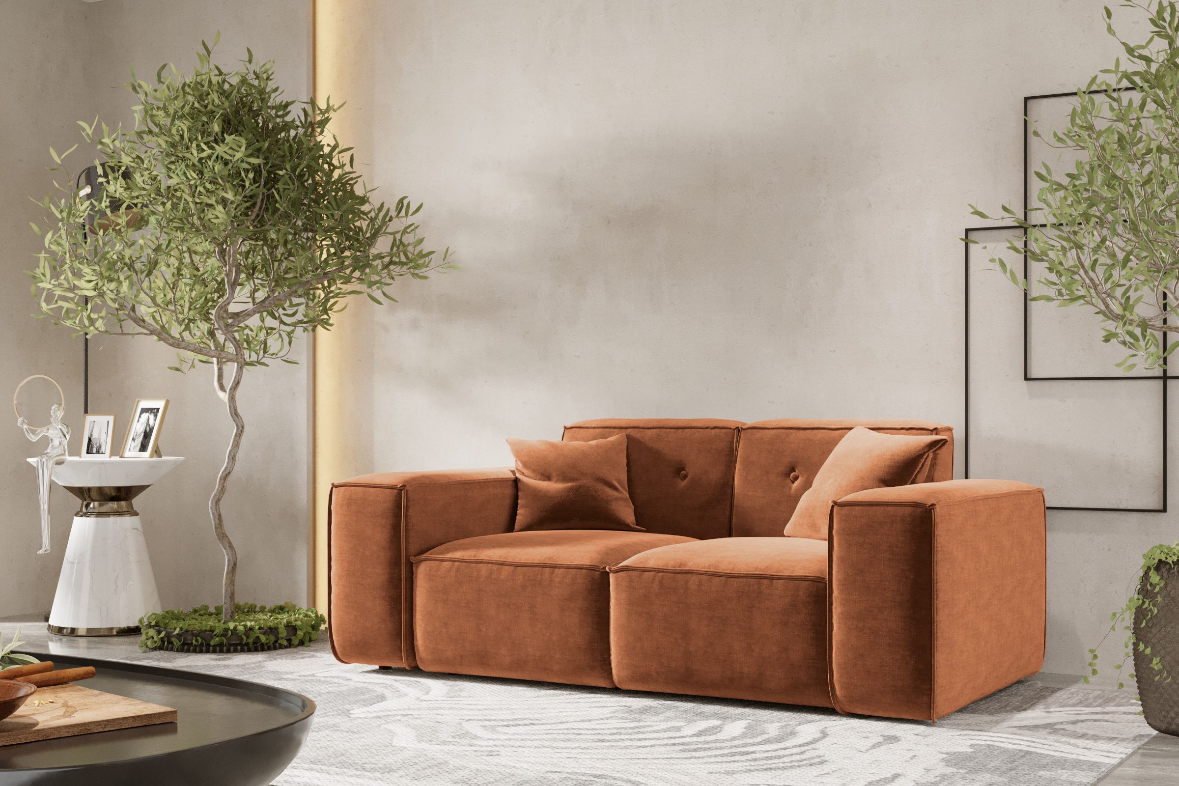Sofa LUGA Rostfarbe